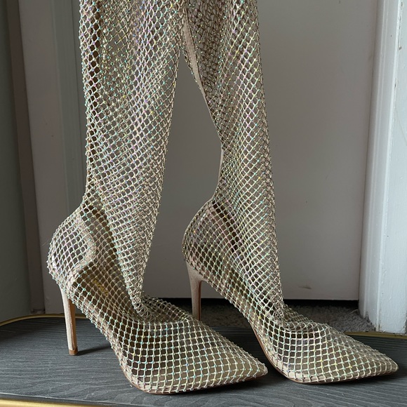 Nude Rhinestone boots - Picture 3 of 5